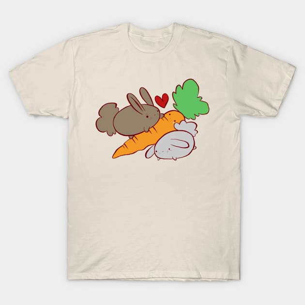 Hungry Bunnies and Carrot T-Shirt by saradaboru